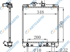 Радиатор охлаждения двигателя HONDA STREAM RN6, RN7, RN8, RN9 HO-0021-26-AT-K