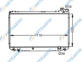 Радиатор охлаждения двигателя. TOYOTA BREVIS, PROGRES, MARK II, MARK II BLIT, VEROSSA JCG10, JZX110, JZX110W TO-0242-16-K