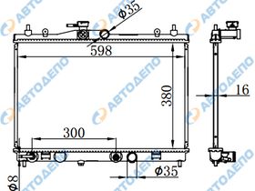 Радиатор охлаждения двигателя NISSAN TIIDA, TIIDA LATIO, BLUEBIRD SYLPHY, WINGROAD, CUBE, JUKE VJY12, VAY12, VY12, G11, SC11, SNC11, NY12, Y12, CVAY12, BVY12, BVAY12 NI-0115-16-K
