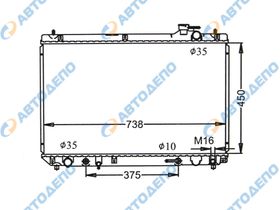 Радиатор охлаждения двигателя. TOYOTA, LEXUS HARRIER, KLUGER V, RX 300, RX MCU10W, MCU20W, MCUW25, MCU10, MCU15, MCU15W TO-0045-16-K