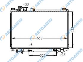 Радиатор охлаждения двигателя. TOYOTA CROWN JZS130G, JZS131, JZS133, JZS135, JZS141, JZS143, JZS145 TO-0107-16-K