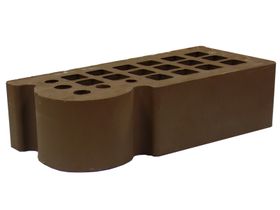 Кирпич Железногорск Темно-коричневый, Фасонный Одинарный 250х120х65 мм