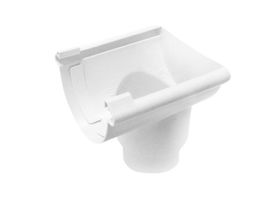 Воронка желоба универсальная торцевая d=80 белая