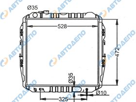 Радиатор охлаждения двигателя. TOYOTA HILUX SURF LN100, LN106, LN107, LN131, LN109 TO-0335-48-AT-K