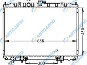 Радиатор охлаждения двигателя. NISSAN X-TRAIL, SERENA, LIBERTY TC24, TNC24, TU30, TNU30, RM12, JTNU30, RNM12 NI-0051-16-AT