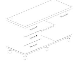 Тумба сервисная (3 ящика + распашной фасад)