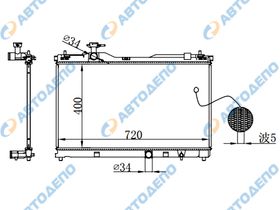 Радиатор охлаждения двигателя. TOYOTA NOAH . VOXY. ESQUIRE ZRR80, ZRR80G, ZRR80W, ZRR85, ZRR85G, ZRR85W, ZWR80, ZWR80G, ZWR80W TO-0672-16-K