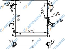 Радиатор охлаждения двигателя. TOYOTA LAND CRUISER PRADO GDJ150, GDJ150L, GDJ150W, GDJ155 TO-0742-36-AT-K