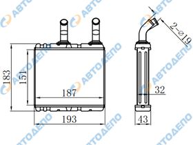 Радиатор отопителя NISSAN DIESEL, PULSAR, SUNNY N15, #B15 HR-213-32-K - УЦЕНКА