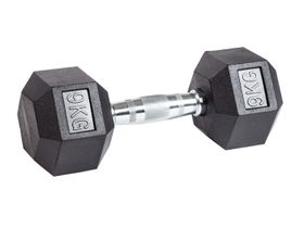 Гантель гексагональная обрезиненная JAGUAR-SPORT, 9 кг