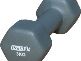 Гантель в виниловой оболочке JAGUAR-SPORT 3 кг, форма шестигранник, серый