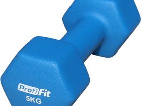 Гантель в виниловой оболочке JAGUAR-SPORT 5 кг, форма шестигранник, синий