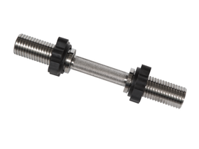 Гриф для гантели хромированный, длина 390 мм МВ Barbell, разборный, замок - гайка, вращающаяся ручка, втулка с резьбой 50 мм