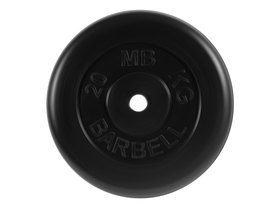 Диск обрезиненный "Стандарт" МВ Barbell 20 кг, чёрный, 26 мм