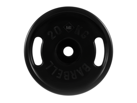 Диск обрезиненный "Евро-классик" с ручками МВ Barbell 20 кг, чёрный, 51 мм