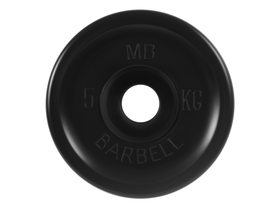 Диск обрезиненный "Евро-классик" МВ Barbell 5 кг, чёрный, 51 мм