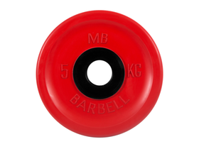 Диск обрезиненный "Евро-классик" МВ Barbell 5 кг, красный, 51 мм