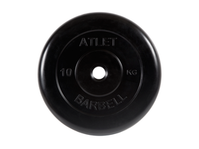 Диск обрезиненный "Атлет" МВ Barbell 10 кг, чёрный, 31 мм