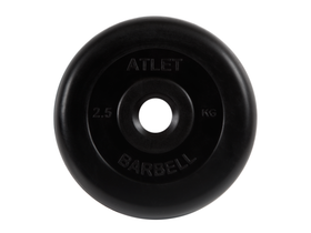 Диск обрезиненный "Атлет" МВ Barbell 2,5 кг, чёрный, 31 мм