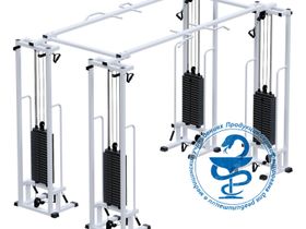 Двойной кроссовер на базе реабилитационного тренажера (стек 4х100кг) JAGUAR-SPORT AR083.4х100