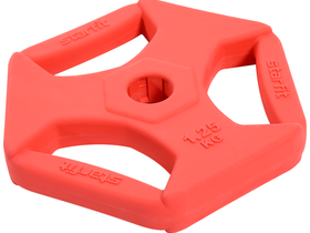 Диск обрезиненный с хватами BB-205 1,25 кг, d=26 мм, без стальной втулки, красный