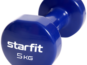 Гантель виниловая Core DB-101, 5 кг, темно-синий