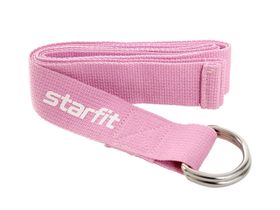 Ремень для йоги Core YB-100 186 см, хлопок, розовый пастель