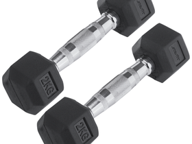 Гантель гексагональная DB-301 2 кг, обрезиненная, черный (2 шт)