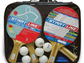 Набор для настольного тенниса Start Line, 4 ракетки Level 100, 6 мячей Club Select, сетка с креплением