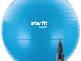 Фитбол GB-109 антивзрыв, 1000 гр, с ручным насосом, синий, 65 см