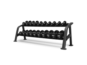 Набор обрезиненных гантелей BRONZE GYM, 27.5-50 кг - 10 пар, шаг 2,5 кг