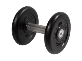 Гантель "Профи" МВ Barbell 6 кг с вращающейся хромированной ручкой, чёрная