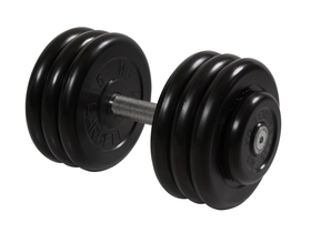 Гантель "Профи" МВ Barbell 33.5 кг с вращающейся хромированной ручкой, чёрная