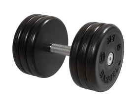 Гантель "Классик" МВ Barbell 33 кг с вращающейся хромированной ручкой, чёрная