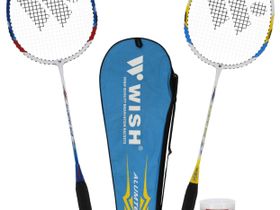 Набор для бадминтона Alumtec 502, 2 ракетки, 2 волана, синий/желтый