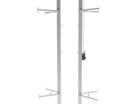 Стойки пристенные универсальные алюминиевые 80х80 с механической лебедкой натяжения сетки