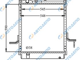 Радиатор охлаждения двигателя. ISUZU, NISSAN ELF, ATLAS NQR, NPR, NPR75, NQR75 IS-0008-36-K