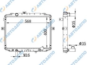 Радиатор охлаждения двигателя. HYUNDAI PORTER,  H100 h100 HY-0084-26-K