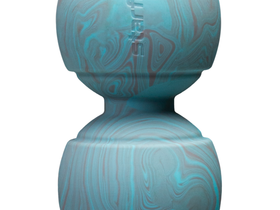 Мяч для МФР RB-107, 12,5 x 6,3 см, силикагель, двойной, голубой/серый