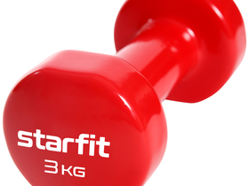 Гантель виниловая Core DB-101, 3 кг, красный