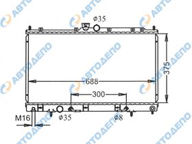 Радиатор охлаждения двигателя. MITSUBISHI LANCER, LANCER CEDIA CS2A, CS5W, CS5A, CS5AR MI-0015-16-K