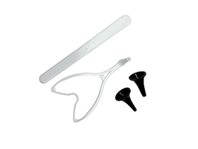 Набор оториноларингологический "Юнисет Лор" одноразовый стерильный, набор № 2 (зеркало носовое №30,шпатель для языка, воронка ушная №1,№3), Россия (ООО "Медицинские изделия")