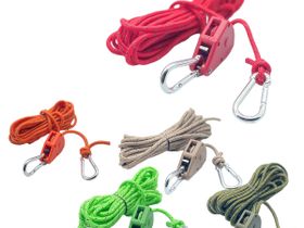 Веревка с блоком ShineTrip 43005 для установки тентов и палаток. 5 метров (Коричневый)