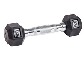 Гантель гексагональная обрезиненная JAGUAR-SPORT, 1 кг