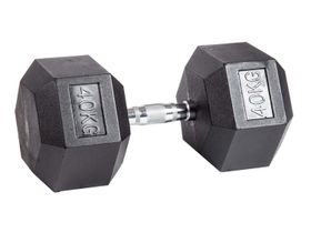 Гантель гексагональная обрезиненная JAGUAR-SPORT, 40 кг