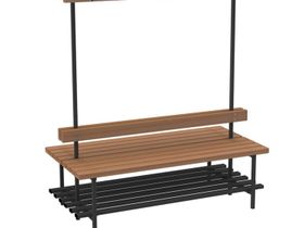 Скамья для раздевалок JAGUAR-SPORT с вешалкой (двусторонняя) 2 м