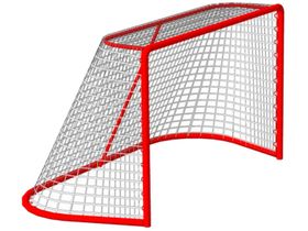 Сетка хоккей (2 шт) яч. 40*40 (1,25*1,85*1,30м) d=3,0мм, цвет белый ПА JAGUAR-SPORT