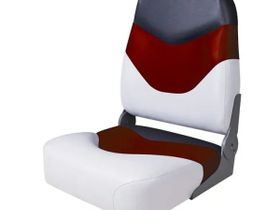 Кресло складное мягкое Premium High Back Boat Seat (белый/красный)