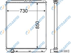 Радиатор охлаждения двигателя. MITSUBISHI SUPER GREAT FS50J, FS50JUY, FV512FE, FS55J, FV50J MI-0298-53