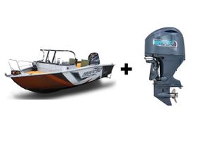 Комплект Алюминиевая лодка (катер) Mikatsu (Микатсу) 570 (Z43) Sport + мотор Mikatsu MF115FEL-T EFI